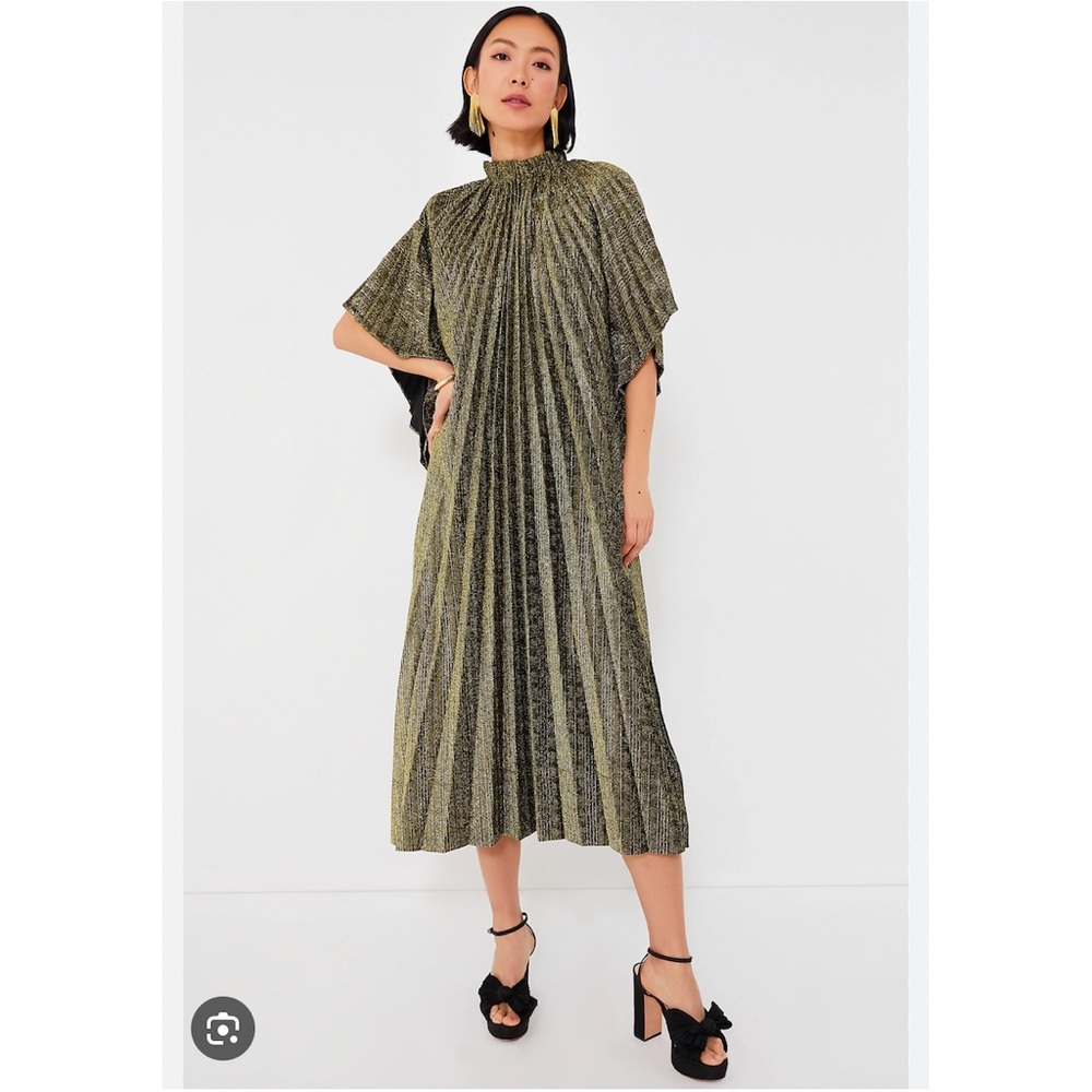 Elegant Metallic Striped Dress